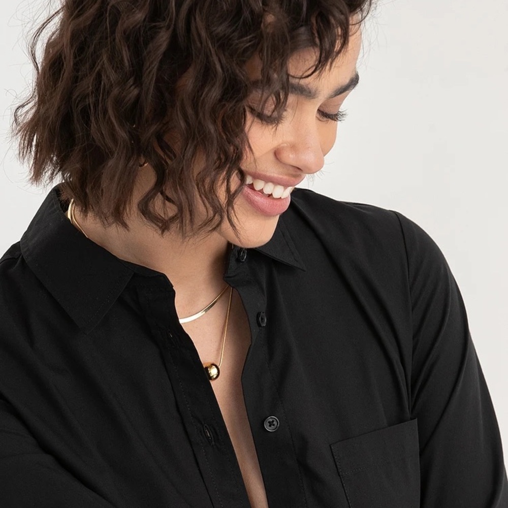 Ricki's Black Slim Fit Button Down Dress Shirt